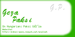 geza paksi business card